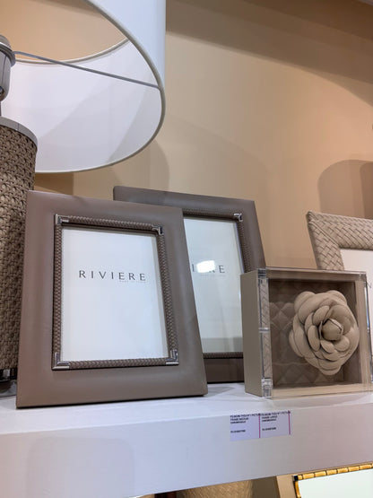 Riviere Thea #1 Leather Picture Frame With Metal Details | Luxurious Leather Frame Design | Inner Braided Trim for Added Detail | Chrome or Gold Metal Details for a Touch of Elegance | Explore a Range of Luxury Home Accessories at 2Jour Concierge, #1 luxury high-end gift & lifestyle shop