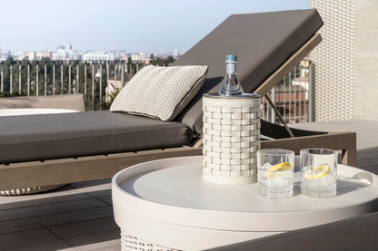 Barcellona Woven Leather-Covered Stainless Steel Bottle Cooler