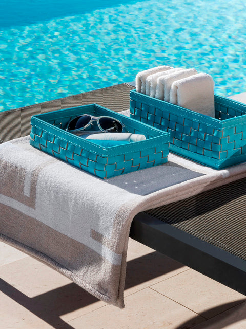 Barcellona Basket by Riviere | Woven leather | Home Decor and Baskets | 2Jour Concierge, your luxury lifestyle shop