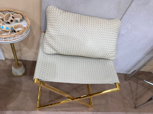 Ionio Handwoven Leather Folding Stool | Luggage Rack