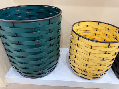 Nassa Planter: Regenerated Leather, Dark-Stained Aluminum Framework