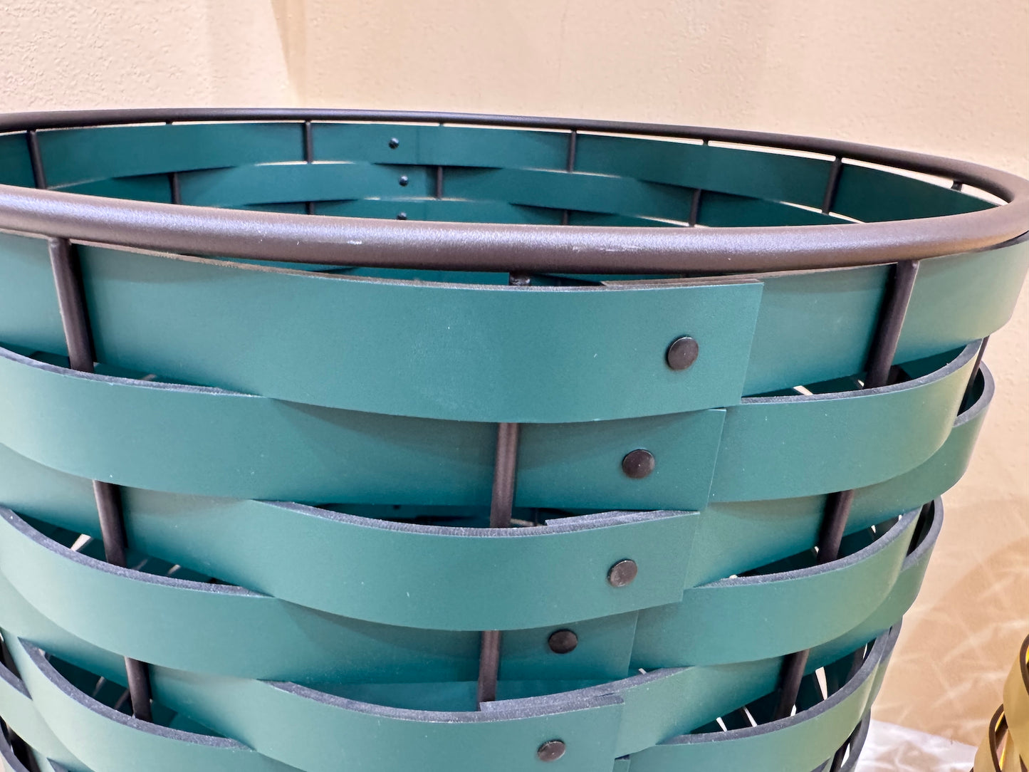 Nassa Planter: Regenerated Leather, Dark-Stained Aluminum Framework