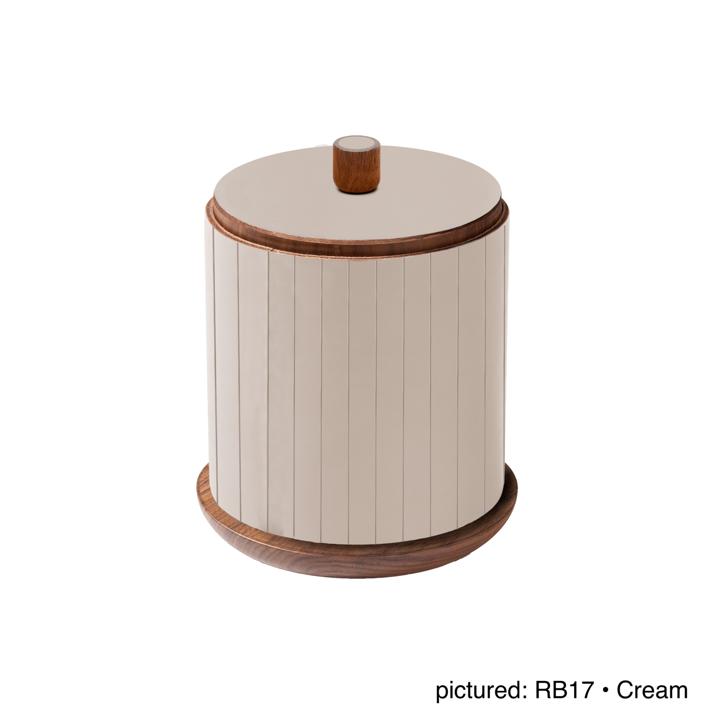 Toiles de Noyer Walnut Wood and Saddle Leather Trinket Box N°2, Round