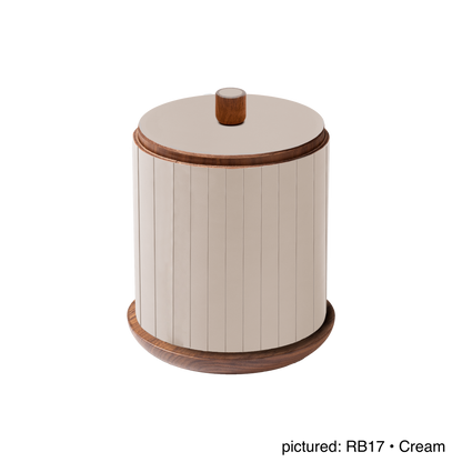 Toiles de Noyer Walnut Wood and Saddle Leather Trinket Box N°2, Round