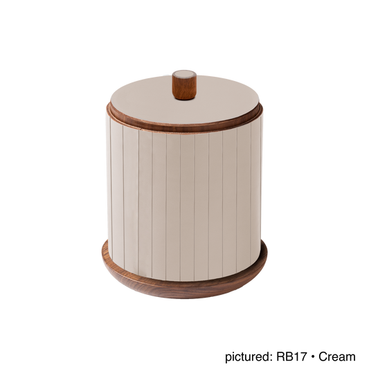 Toiles de Noyer Walnut Wood and Saddle Leather Trinket Box N°2, Round