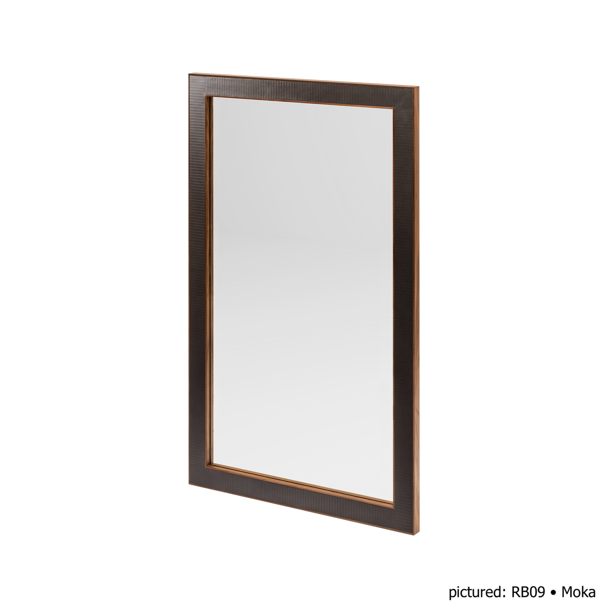 Rabitti 1969 | Toiles de Noyer Mirror N°1: Walnut wood frame with saddle leather inserts and golden tacks — square and rectangular | Furniture | 2Jour Concierge, your luxury lifestyle shop | luxury wall mirror, Rabitti 1969 Toiles de Noyer, walnut leather mirror, designer mirror, golden tacks mirror