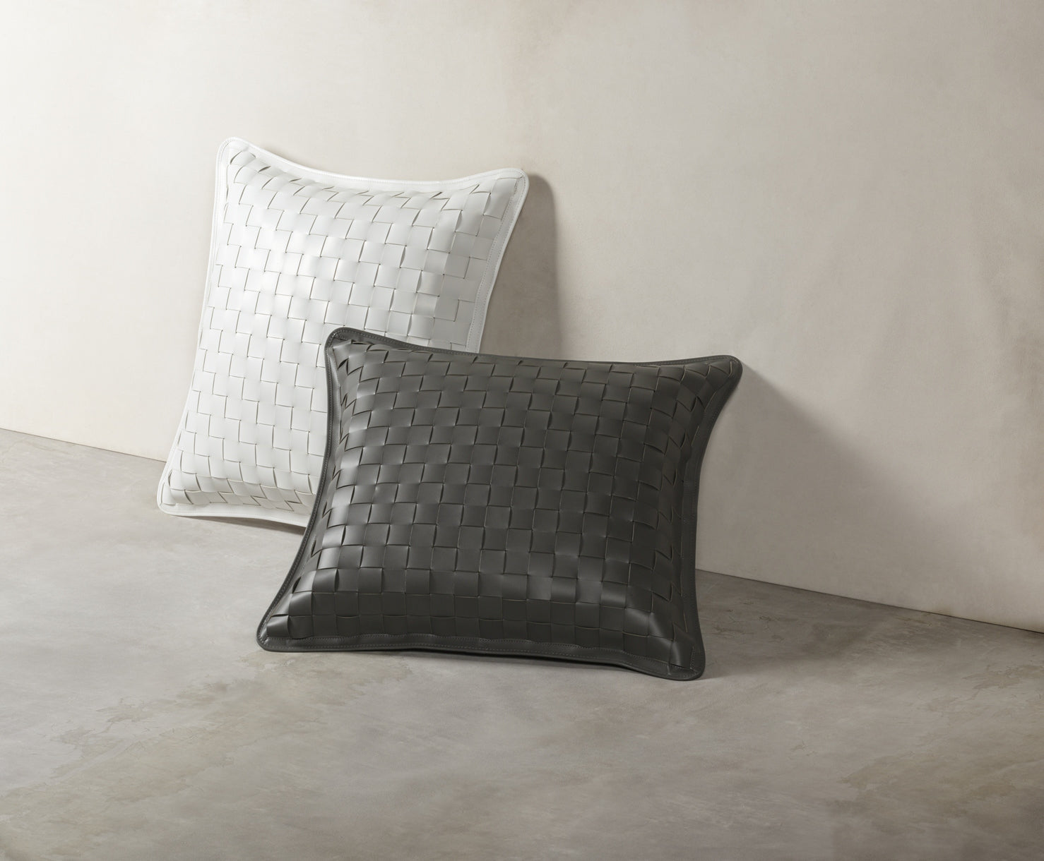 Rabitti 1969 Verona Cushion | Woven saddle leather pillows | Luxurious and stylish design | Perfect for adding texture and elegance to any space | Home Decor and Accessories | 2Jour Concierge, your luxury lifestyle shop







