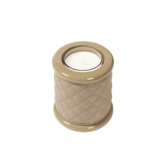 Maia Diamonds Quilted Leather & Lacquer Candle Holder