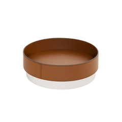 Zenit Regenerated Leather Tray, Round with Contrasting Base