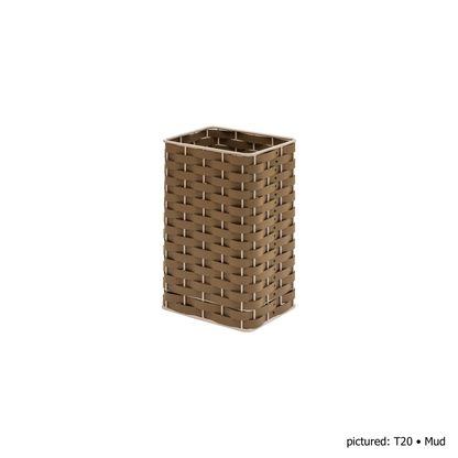 Rudi | Nassa Regular Laundry Basket: Dark-stained aluminum structure with Tecnocuoio® weaving — two sizes with or without lid, rubber feet or wheels | Storage | 2Jour Concierge, your luxury lifestyle shop | luxury laundry basket, Rudi Nassa, Tecnocuoio basket, designer laundry hamper, indoor outdoor basket