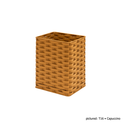 Rudi | Nassa Regular Laundry Basket: Dark-stained aluminum structure with Tecnocuoio® weaving — two sizes with or without lid, rubber feet or wheels | Storage | 2Jour Concierge, your luxury lifestyle shop | luxury laundry basket, Rudi Nassa, Tecnocuoio basket, designer laundry hamper, indoor outdoor basket