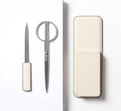Charles Scissors + Paper Knife Set In Leather-Covered Wood Leather Case