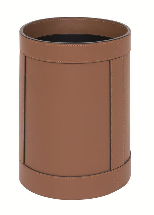 Giobagnara Otto Leather Wastepaper Bin With Waterproof Interior | Crafted with premium leather exterior | Features a waterproof interior for added durability | Discover luxury lifestyle essentials at 2Jour Concierge, #1 luxury high-end gift & lifestyle shop