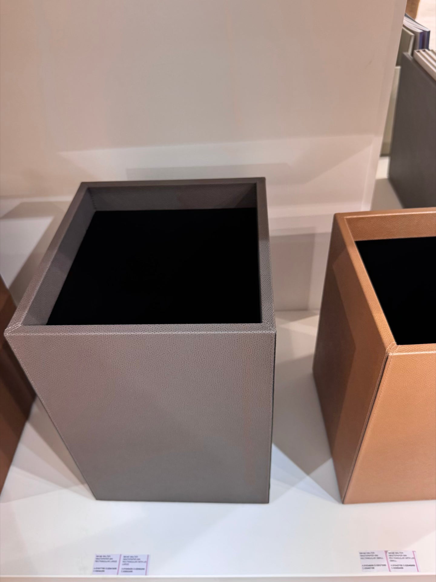 Walter Leather-Covered Wood Wastepaper Bin