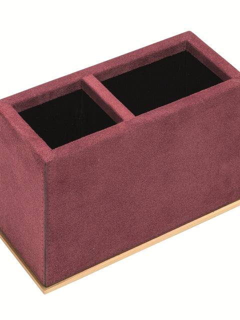 Giobagnara Firenze Leather-Covered Wood Pen Holder 2 With Metal Base | Elegant Desk Organization | Premium Leather and Wood Construction | Available in Three Finishes | Part of Firenze Desk Set | Available at 2Jour Concierge, #1 luxury high-end gift & lifestyle shop