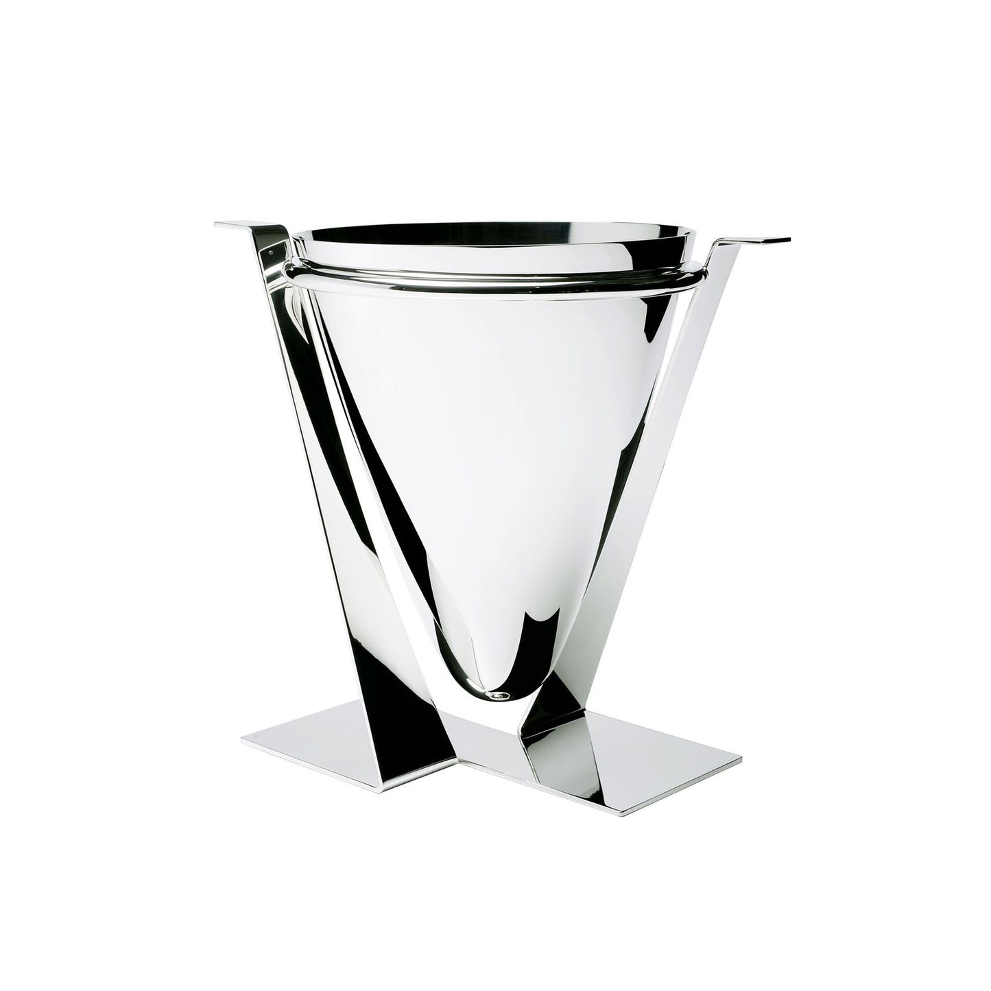 Evoluzione Metal Champagne Bucket by Zanetto | Smooth and shiny finish | Available in silver-plated or PLUS plated (no tarnish) | Home Decor and Serveware | 2Jour Concierge, your luxury lifestyle shop






