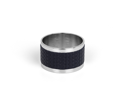 Saturno Metal Napkin Ring: Chrome Finish with Leather Insert