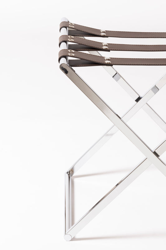 Sibari Folding Luggage Rack with Leather Straps