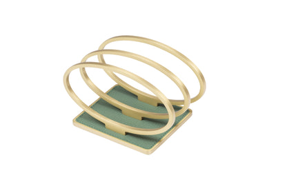 Wire Metal Napkin Holder with Fine Leather Insert