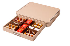 Saint-Germain Deluxe Leather-Covered Wood Coffee and Tea Drawer Organizer Box