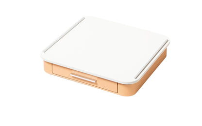 Saint-Germain Leather-Covered Wood Coffee Drawer Organizer Box with Corian® Top