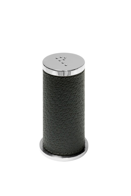 Otello Leather-Covered Stainless Steel Pepper Shaker