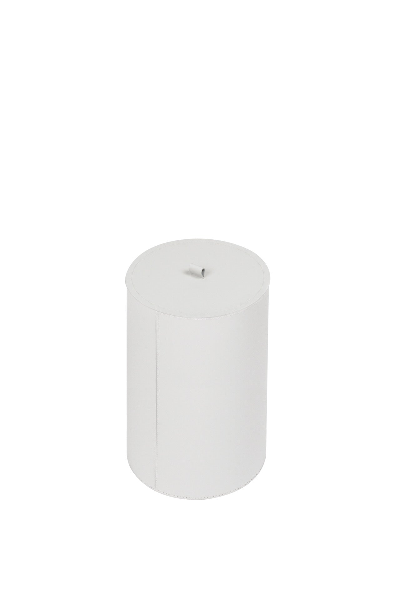 Rudi Bino | Bin: Regenerated leather with smooth matte finish, available in round or square form and optional lid, ideal for refined office and guestroom settings | Office + Tech / Bins | 2Jour Concierge, your luxury lifestyle shop