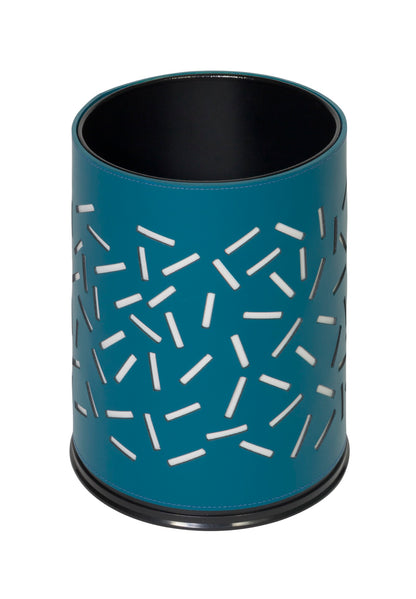 Rudi Bino | Bin with Metal: Metal structure clad in regenerated leather with smooth or patterned finish, available in multiple color combinations for elegant interior coordination | Office + Tech / Bins | 2Jour Concierge, your luxury lifestyle shop