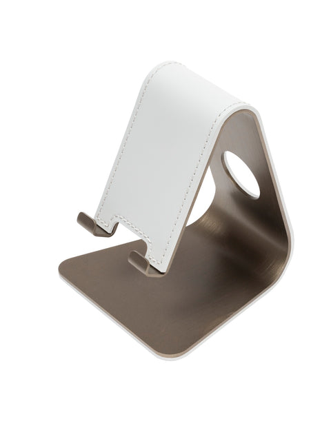 Rudi Tour | Mobile Stand: Regenerated leather with aluminum base and smooth, matte finish, designed by Adam D. Tihany for holding smartphones or small devices | Serveware & Hospitality / Small Accessories | 2Jour Concierge, your luxury lifestyle shop