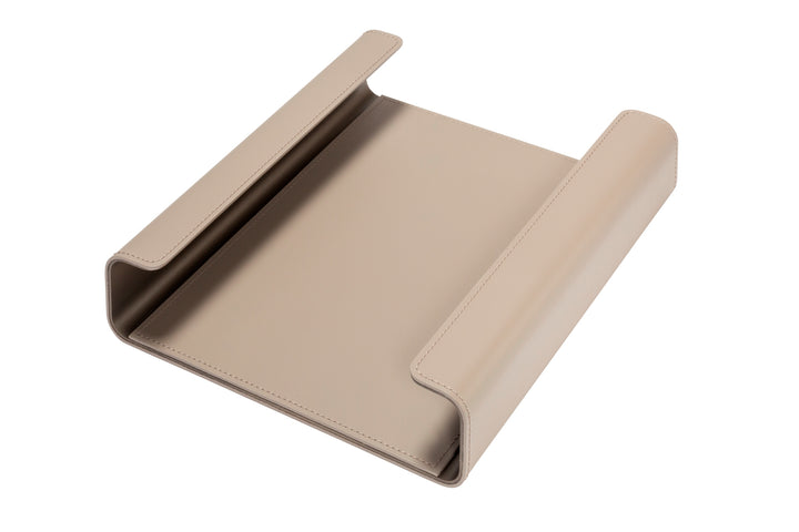 Rudi Tour | A4 Paper Tray: Regenerated leather with aluminum insert and smooth, matte finish, designed by Adam D. Tihany for organizing A4 documents | Office + Tech / Desk Sets & Organizers | 2Jour Concierge, your luxury lifestyle shop