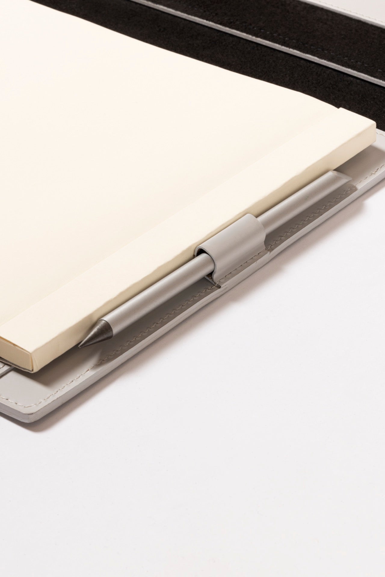 Regenerated Leather Notepad Holder with Fabric Interior