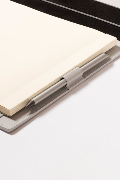 Regenerated Leather Notepad Holder with Fabric Interior