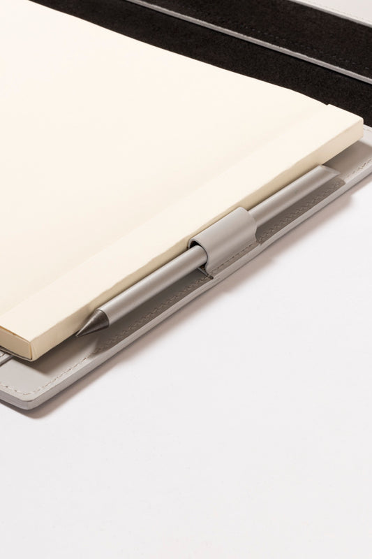 Regenerated Leather Notepad Holder with Fabric Interior
