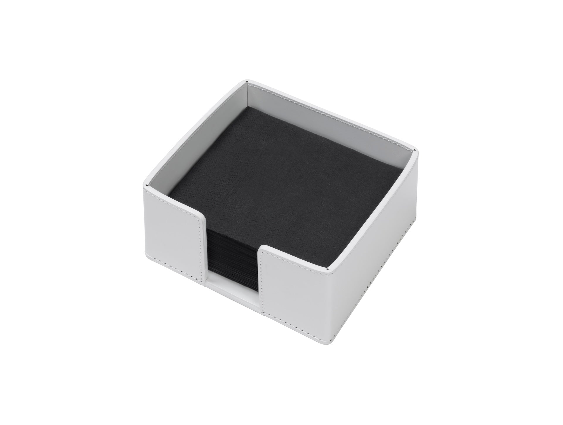 Rudi Voilà | Napkin Holder: Regenerated leather with open sides and smooth, matte finish, for presenting napkins on dining or hospitality tables | Serveware & Hospitality / Napkin + Cutlery Holders | 2Jour Concierge, your luxury lifestyle shop