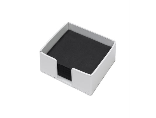 Rudi Voilà | Napkin Holder: Regenerated leather with open sides and smooth, matte finish, for presenting napkins on dining or hospitality tables | Serveware & Hospitality / Napkin + Cutlery Holders | 2Jour Concierge, your luxury lifestyle shop