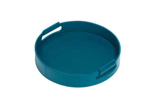 Rudi Ginepro | Tray: Regenerated leather with cutout side handles and smooth, matte finish, available in rectangular, square, and round forms, designed for versatile serving and presentation | Serveware & Hospitality / Trays | 2Jour Concierge, your luxury lifestyle shop