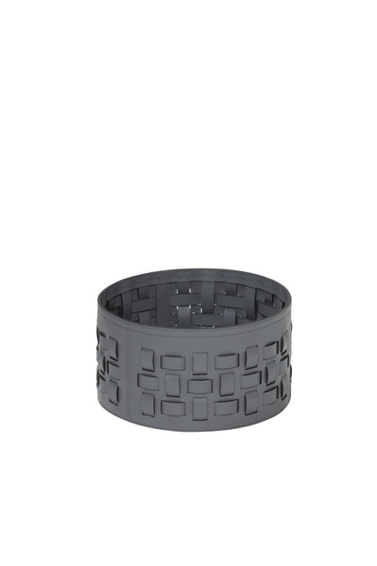 Lisbona Storage Basket: Regenerated Leather with Bands (Monochrome, Bicolor, Tricolor)