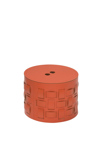 Lisbona Storage Basket: Regenerated Leather with Bands (Monochrome, Bicolor, Tricolor)