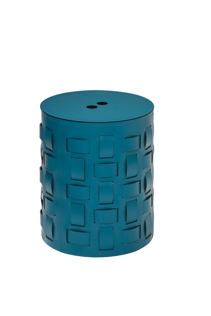 Lisbona Storage Basket: Regenerated Leather with Bands (Monochrome, Bicolor, Tricolor)