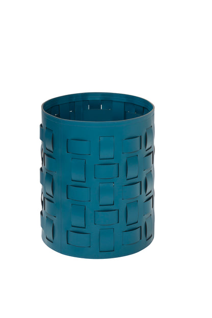 Lisbona Storage Basket: Regenerated Leather with Bands (Monochrome, Bicolor, Tricolor)