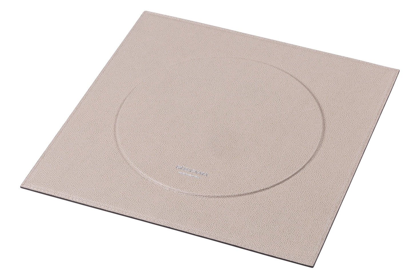 Giobagnara | Trevor Underplate: Leather-covered metal underplate with raised base for table protection | Serveware + Hospitality / Placemats & Underplates | 2Jour Concierge, your luxury lifestyle shop | premium table foundations for expensive interiors, dining tables, hospitality settings, and curated table compositions