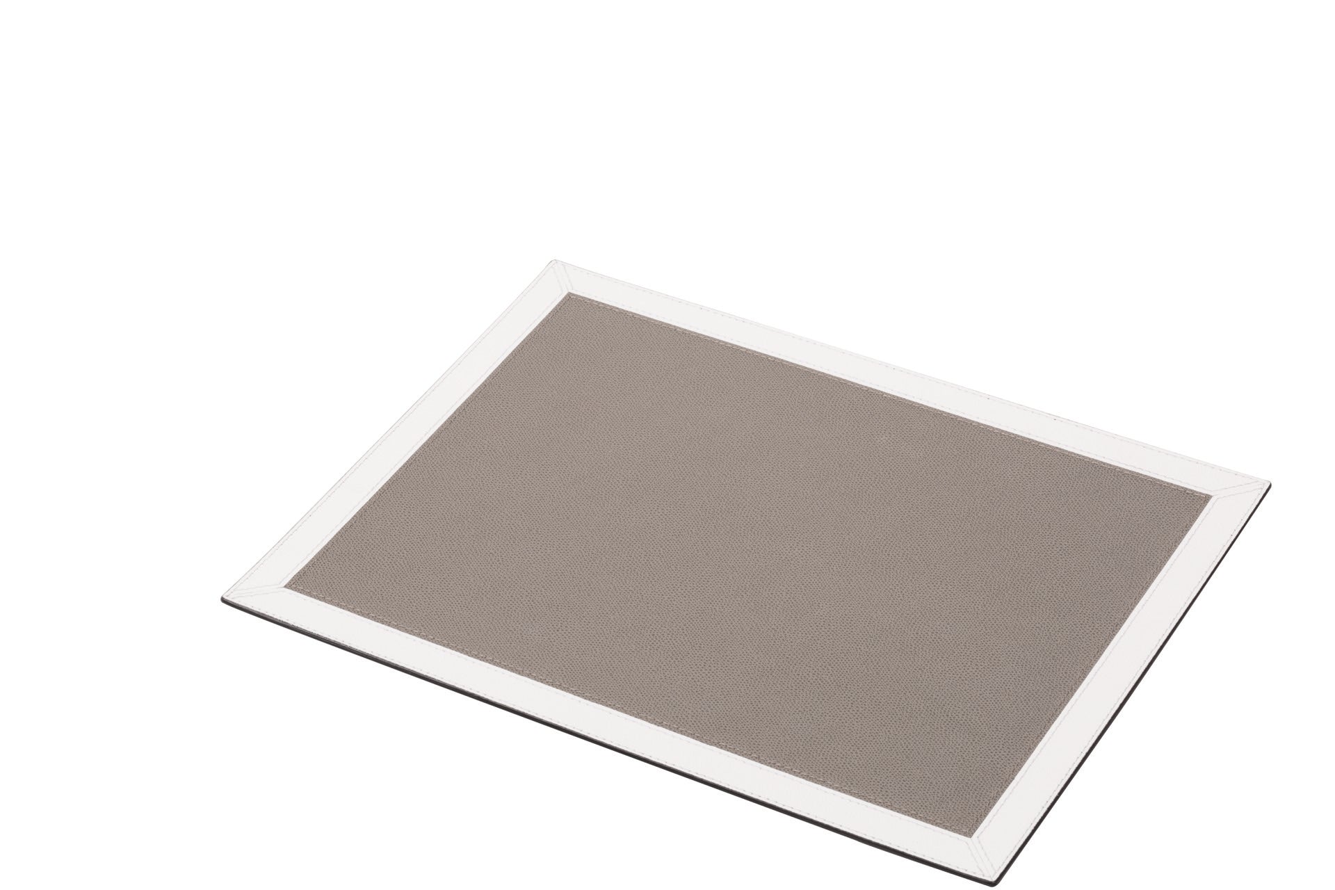 Giobagnara | Mary Bicolor Placemat: All-leather bicolor placemat with framed design | Serveware + Hospitality / Placemats & Underplates | 2Jour Concierge, your luxury lifestyle shop | premium table styling for expensive interiors, dining tables, hospitality settings, and refined table compositions