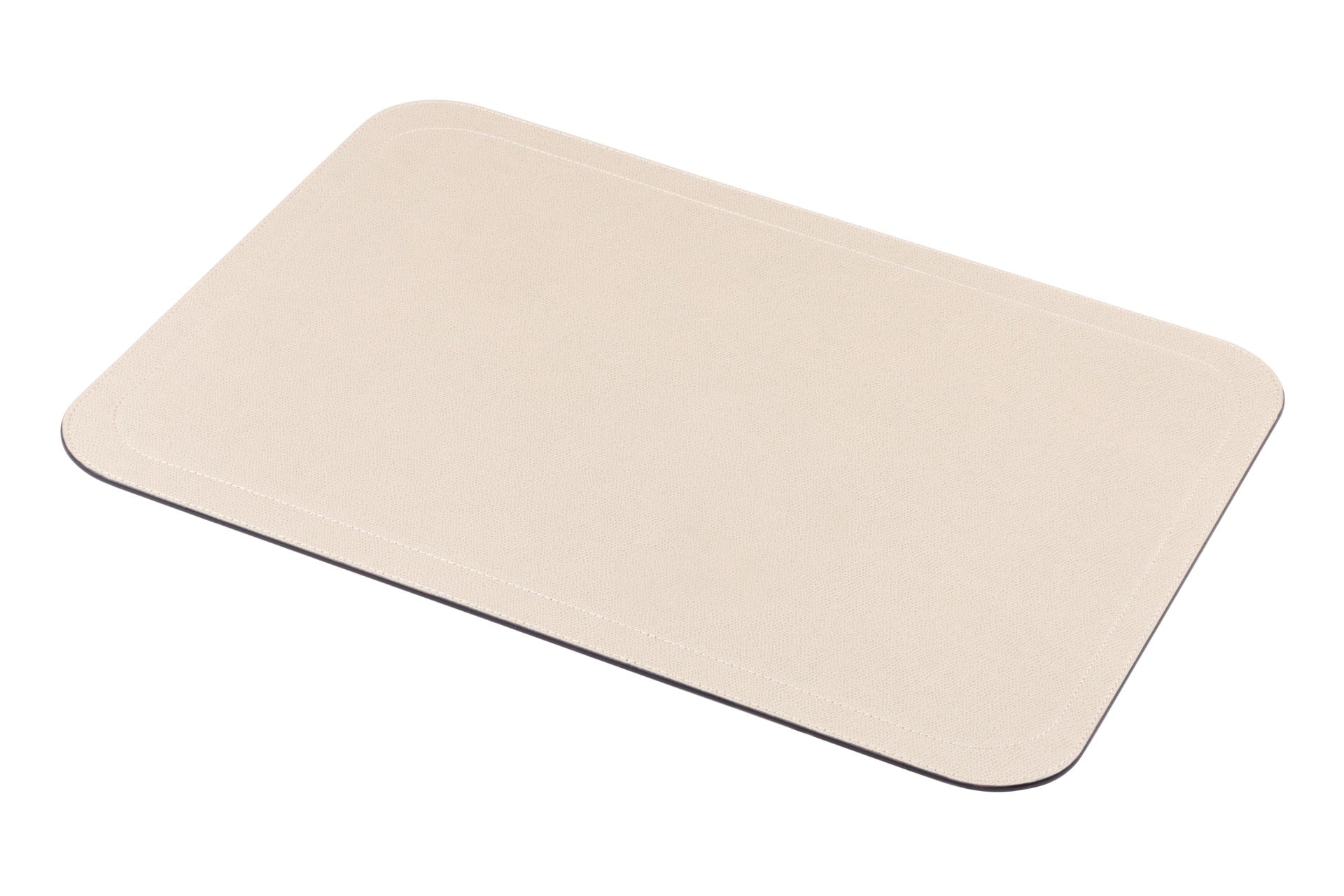 Giobagnara | Vanny Placemat: All-leather rectangular placemat with stitching and size options | Serveware + Hospitality / Placemats & Underplates | 2Jour Concierge, your luxury lifestyle shop | premium leather placemats for expensive interiors, dining tables, hospitality settings, and curated table compositions