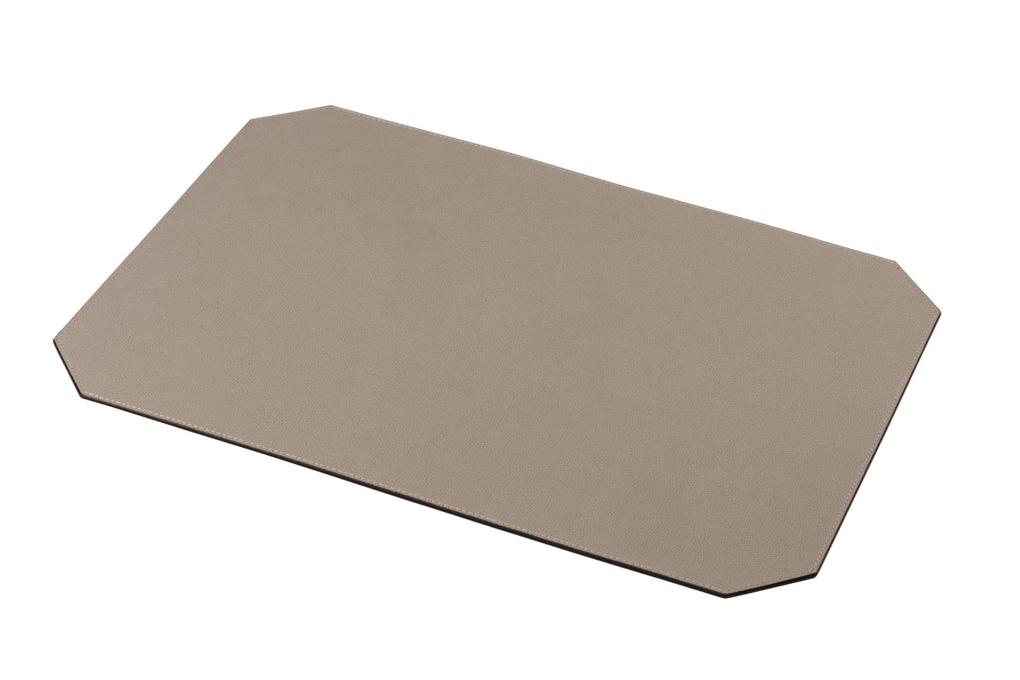 Giobagnara | Zac Placemat: All-leather faceted placemat with stitching and size options | Serveware + Hospitality / Placemats & Underplates | 2Jour Concierge, your luxury lifestyle shop | premium leather placemats for expensive interiors, dining tables, hospitality settings, and curated table compositions