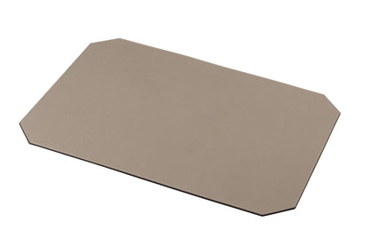 Giobagnara | Zac Placemat: All-leather faceted placemat with stitching and size options | Serveware + Hospitality / Placemats & Underplates | 2Jour Concierge, your luxury lifestyle shop | premium leather placemats for expensive interiors, dining tables, hospitality settings, and curated table compositions