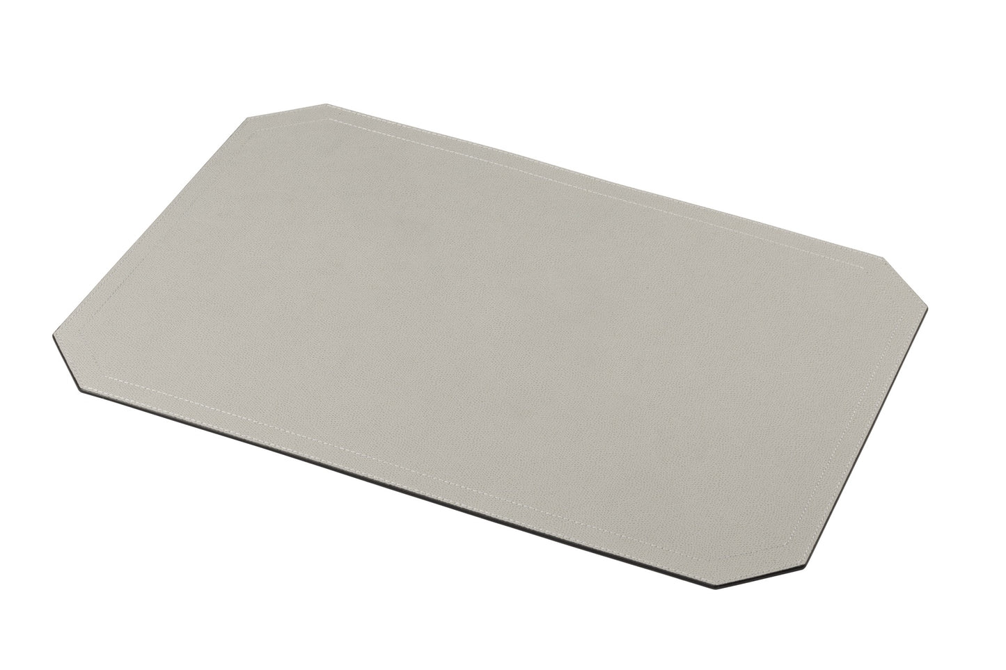 Giobagnara | Zac Placemat: All-leather faceted placemat with stitching and size options | Serveware + Hospitality / Placemats & Underplates | 2Jour Concierge, your luxury lifestyle shop | premium leather placemats for expensive interiors, dining tables, hospitality settings, and curated table compositions