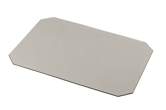 Giobagnara | Zac Placemat: All-leather faceted placemat with stitching and size options | Serveware + Hospitality / Placemats & Underplates | 2Jour Concierge, your luxury lifestyle shop | premium leather placemats for expensive interiors, dining tables, hospitality settings, and curated table compositions
