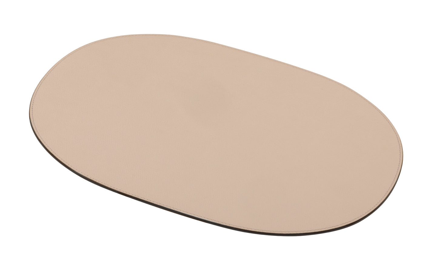 Giobagnara | Placemat Oval: All-leather oval placemat with stitching and size options | Serveware + Hospitality / Placemats & Underplates | 2Jour Concierge, your luxury lifestyle shop | premium leather placemats for expensive interiors, dining tables, hospitality settings, and curated table compositions