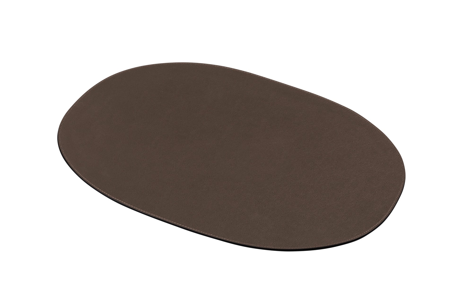 Giobagnara | Placemat Oval: All-leather oval placemat with stitching and size options | Serveware + Hospitality / Placemats & Underplates | 2Jour Concierge, your luxury lifestyle shop | premium leather placemats for expensive interiors, dining tables, hospitality settings, and curated table compositions