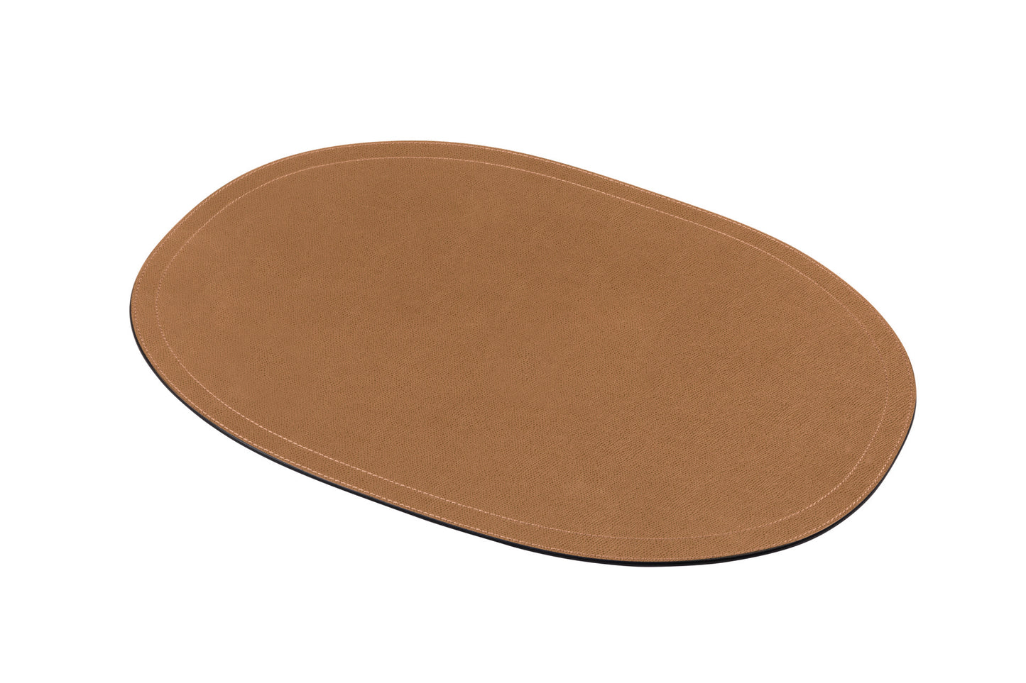 Giobagnara | Placemat Oval: All-leather oval placemat with stitching and size options | Serveware + Hospitality / Placemats & Underplates | 2Jour Concierge, your luxury lifestyle shop | premium leather placemats for expensive interiors, dining tables, hospitality settings, and curated table compositions